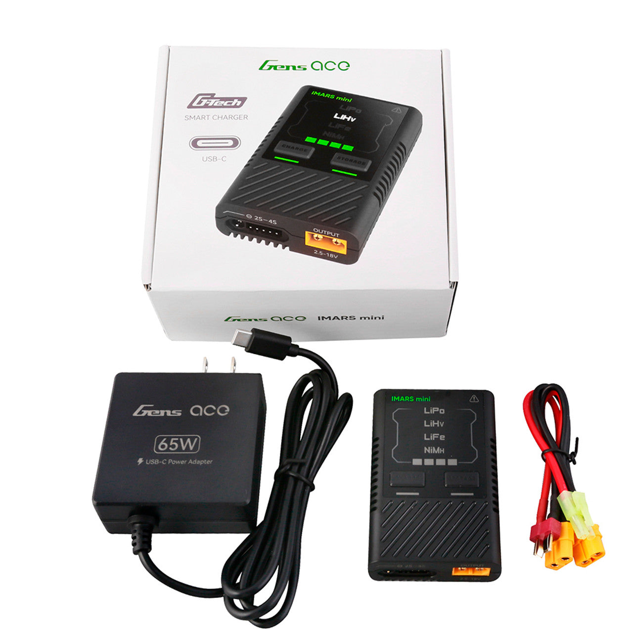 Gens ace iMars mini G-Tech 60W RC Battery Charger with USB-C Power Supply Adapter