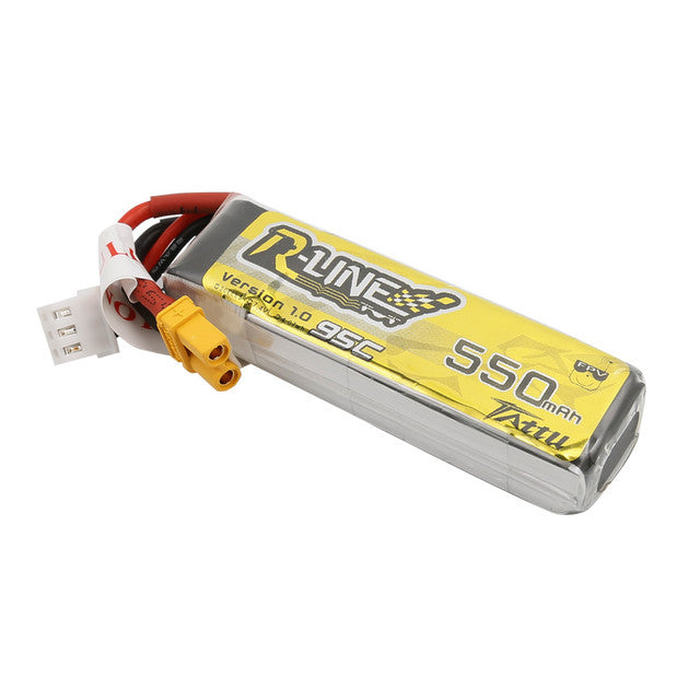 Tattu 550mAh 2S 7.4V R-Line Lipo Battery Pack with XT30 Plug