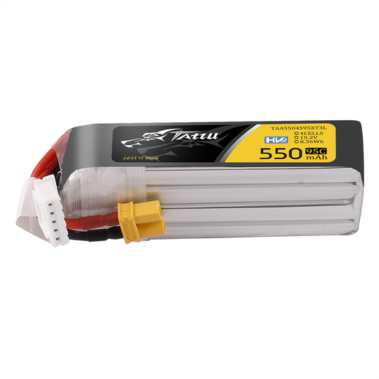 Tattu 550mAh 4S 95C 15.2V HV Lipo Battery Long Pack with XT30 Plug