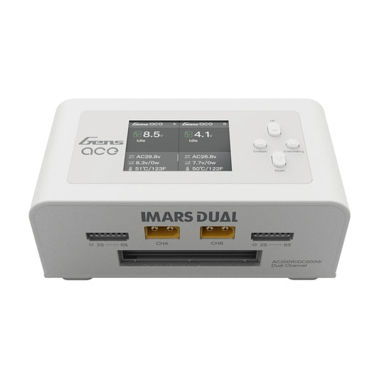 Gens Ace iMars Dual Channel AC200W/DC300Wx2 Balance Charger White