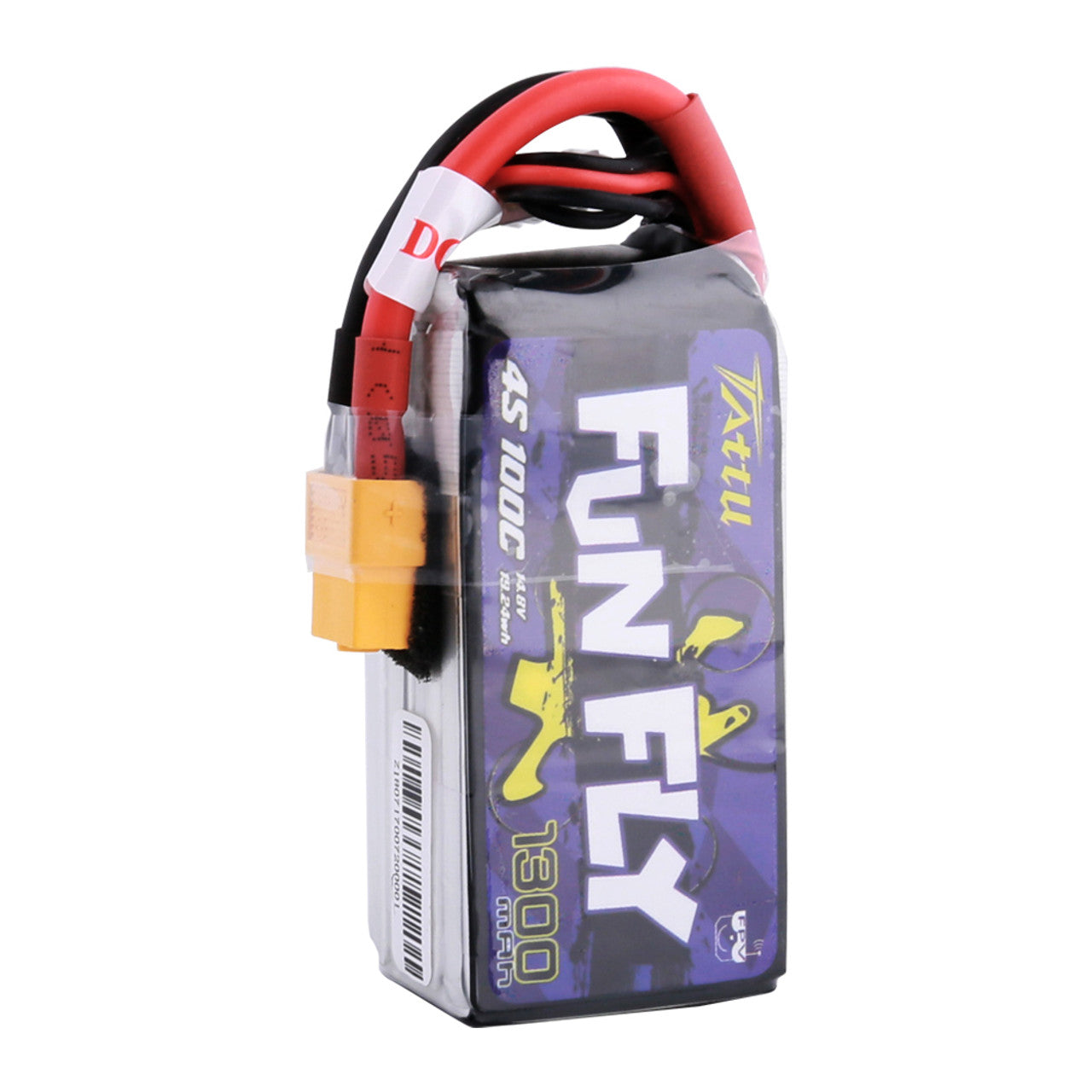 Tattu 1300mAh 4s 100C 14.8V FunFly lipo battery pack with XT60 Plug