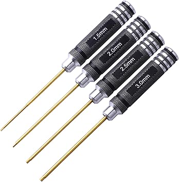 Hobbypark 1.5mm 2.0mm 2.5mm 3.0mm Hex Screw Driver Set Titanium Hexagon Screwdriver Wrench Tool Kit