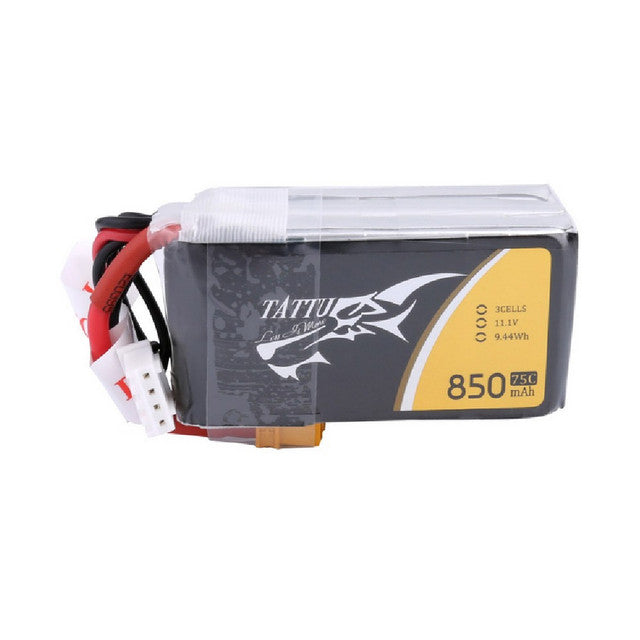 Tattu 850mAh 3S 11.1V 75C Lipo Battery Pack with XT30 Plug