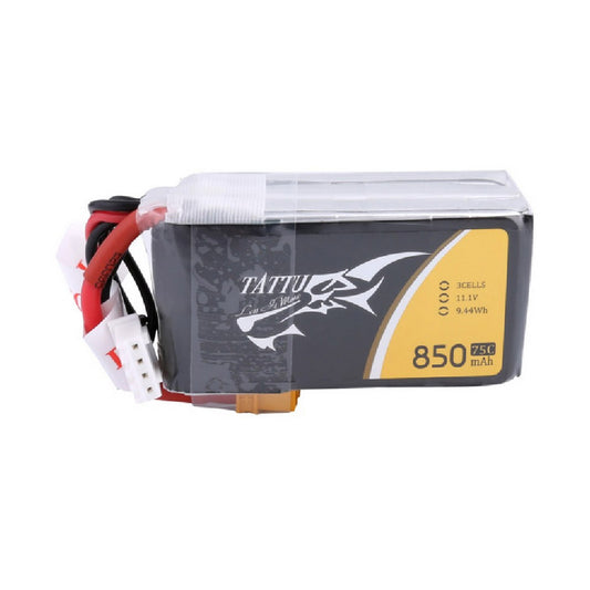 Tattu 850mAh 3S 11.1V 75C Lipo Battery Pack with XT30 Plug